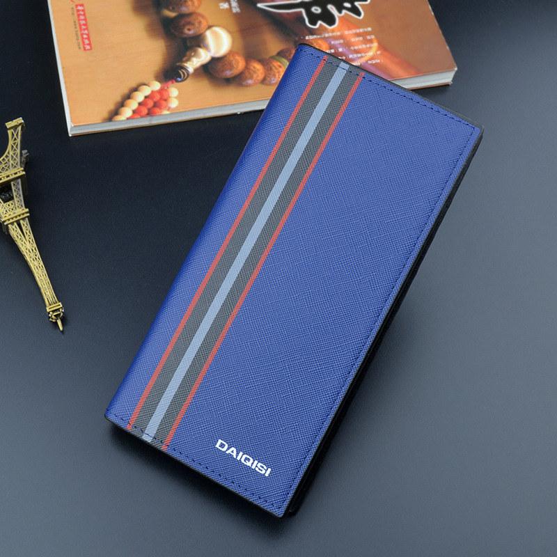 

Мужские модные длинные кошельки винтажный дизайн из искусственной кожи кошелек с держателем для карт 18.5*9*2cm синий