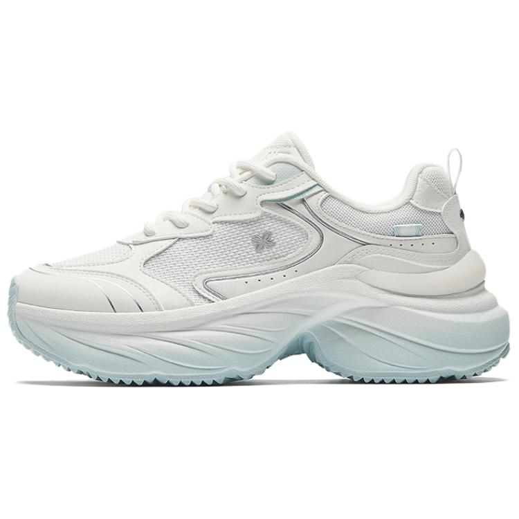 New Anta Cloud Rising Breathable Height Increase Low Top Chunky Sneakers Women's Papyrus White Silver 122538882-3