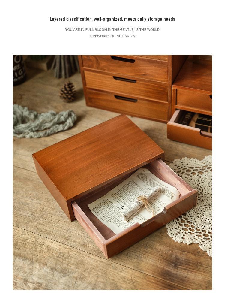 Three-Layer Wooden Storage Cabinet for Cosmetics & Sundries