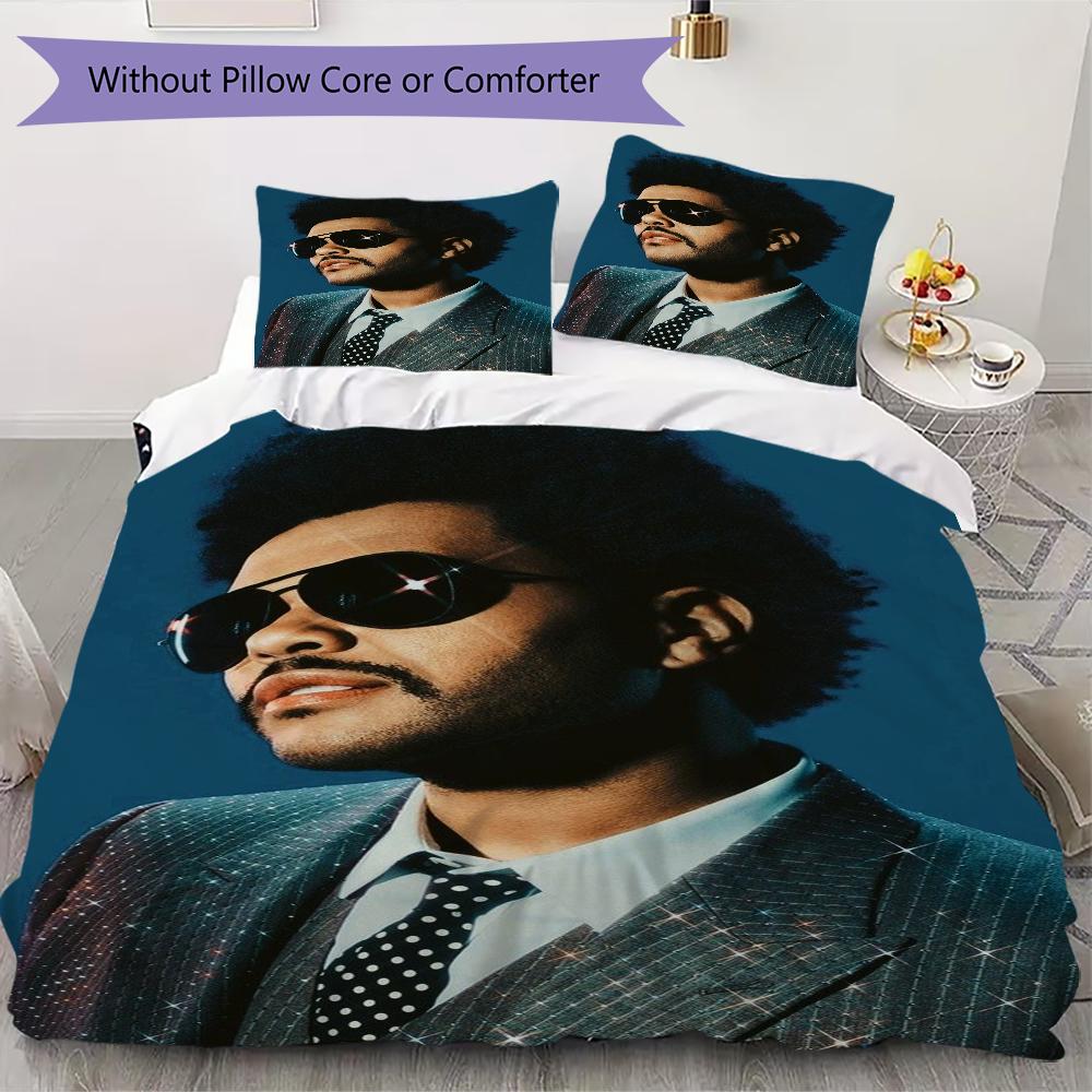 The Weeknd Pattern Bedding Uilt Set Uilt Cover Pillowcase Home Decoration Birthday Gift (1 * Duvet Cover + 2 * Pillowcase Without Core)