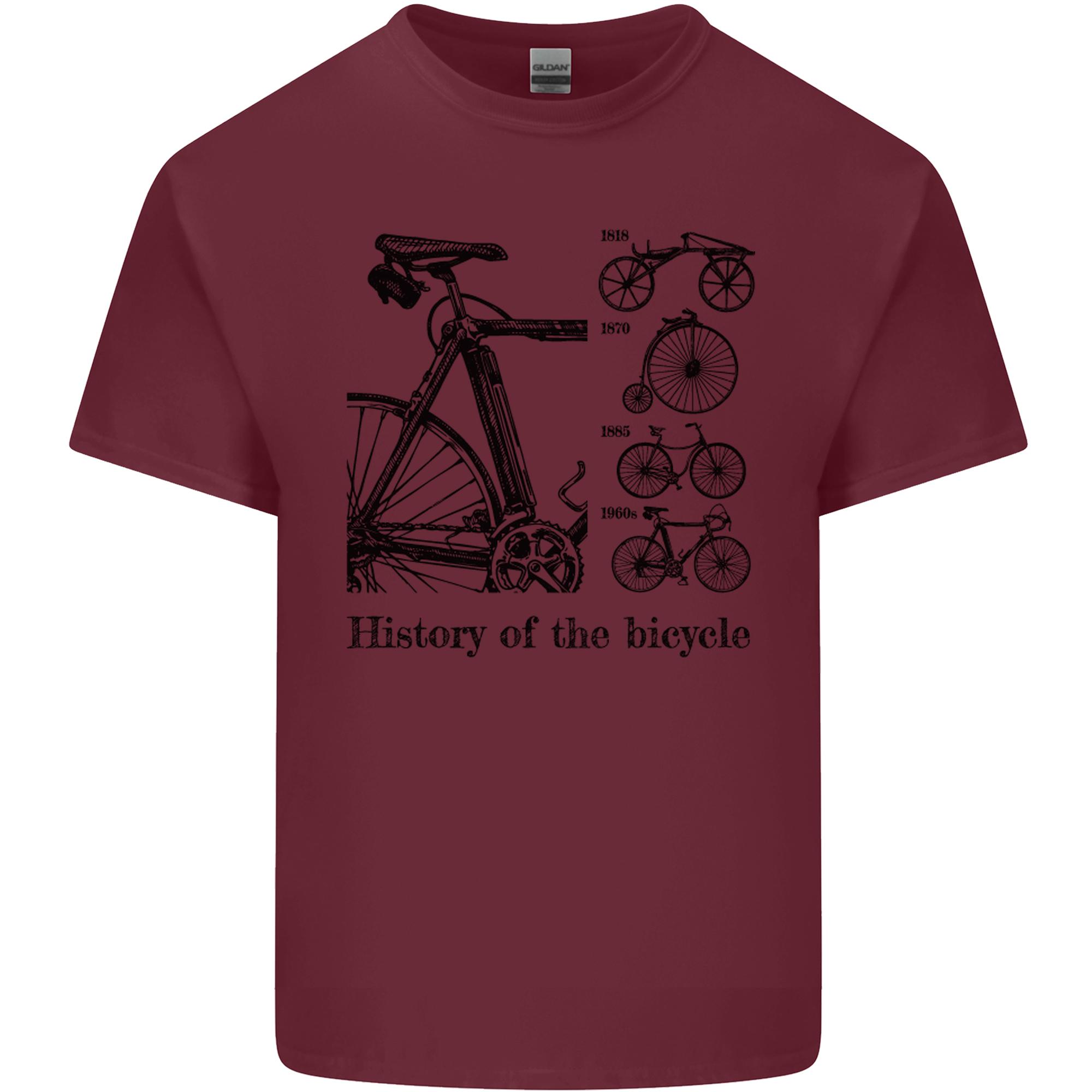 History of the Bicycle Cyclist Cycling Bike Unisexs Light Cotton TShirt S