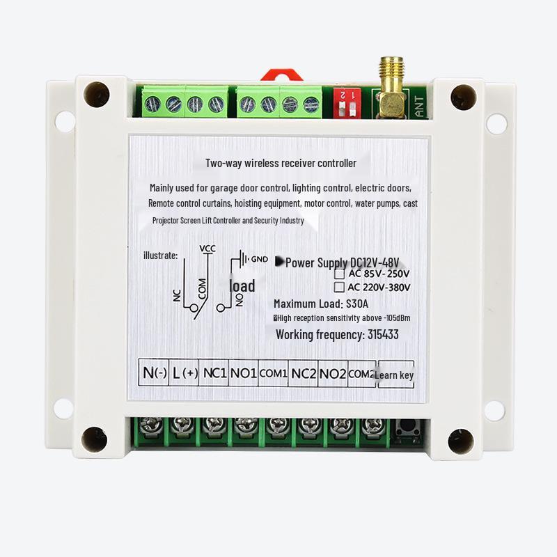 FSK Series Two-Way Wireless Remote Control Switch, DC12-48V 30A Receiver