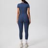 Solid Color Double-sided Brushed Breathable High Elasticity Tight Yoga Suit Set, Sports Running Fitness Two-piece Set