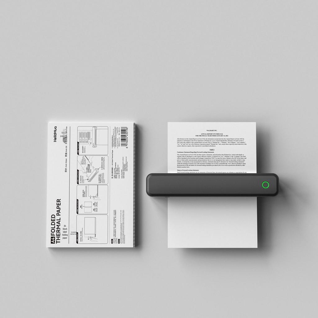 A4 Mini Thermal Printer for Tattoo Transfer, Matte Finish, Mobile Compatible, Portable for Home/Office Use.