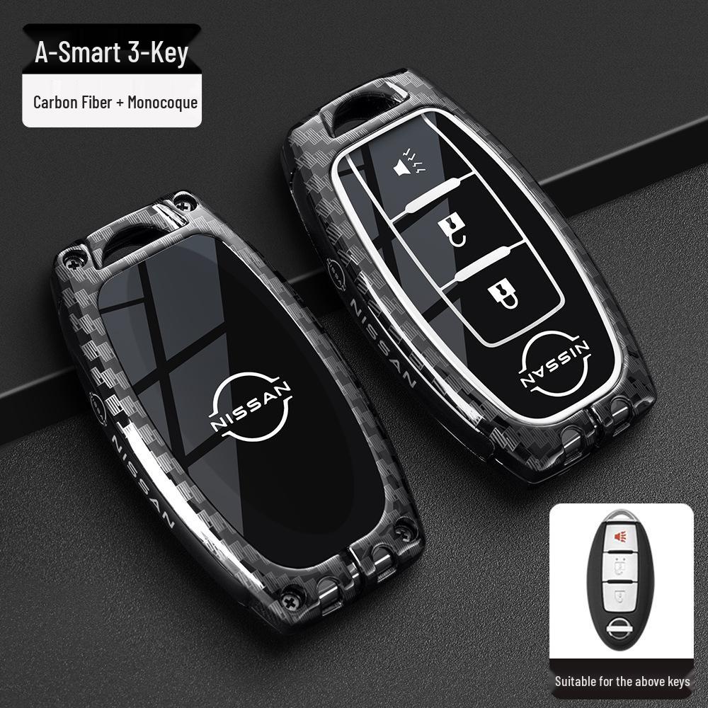 Nissan Schlüsseltasche Abdeckung: Passt für neue Sylphy, Teana, Tiida, Qashqai, X-Trail, Bluebird Modelle, Inklusive Schlüsselanhänger für Männer