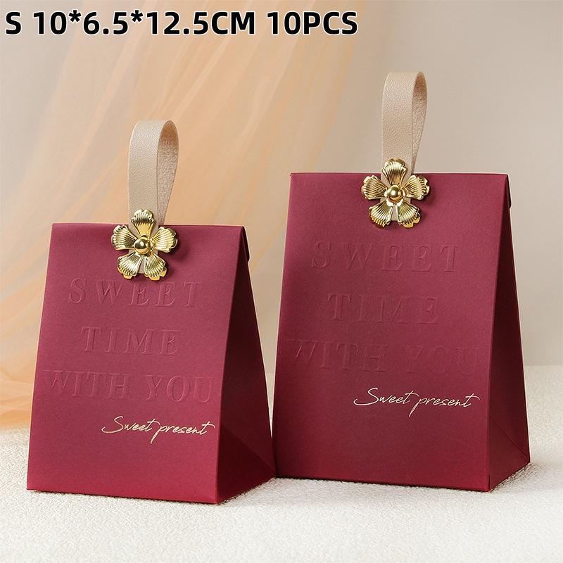 10 יחידות קופסת מתנה יצירתית ניידת קופסת נייר לממתקים לחתונה אריזות למסיבה קופסת נייר