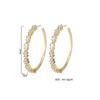 European Jewerly Copper Prong Micro Inlaid Zircon Gold Color Big Hoop Earrings for Women