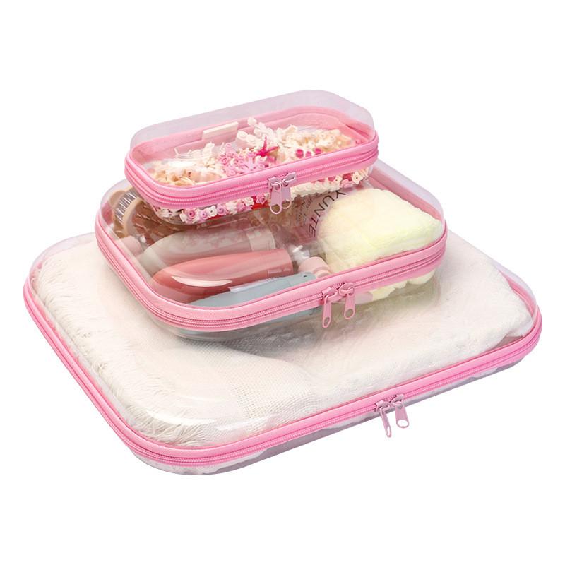 Travel Storage Bag Set With Sealing Zipper For Clothes And Cosmetics
