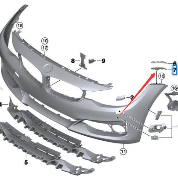 51117293803 and 51117293804 are compatible clips for BMW 3 Series F34GT front bumper lower bracket.