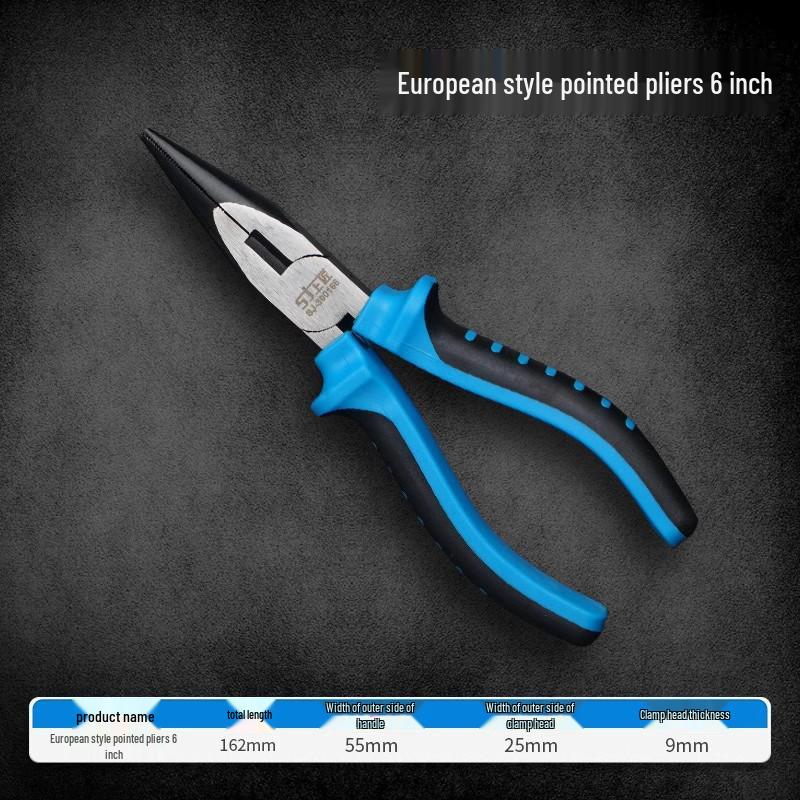 Multifunctional Needle-Nose Vise Pliers - Universal Wire Stripper & Angled Steel Pliers for Electricians