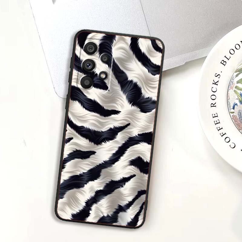 Luxurious leopard print pattern Phone Case For Samsung A73 A72 A71 A55 A54 A53 A52 A51 A13 A22 A16 A15 A12 A14 A26 A07 5G Black