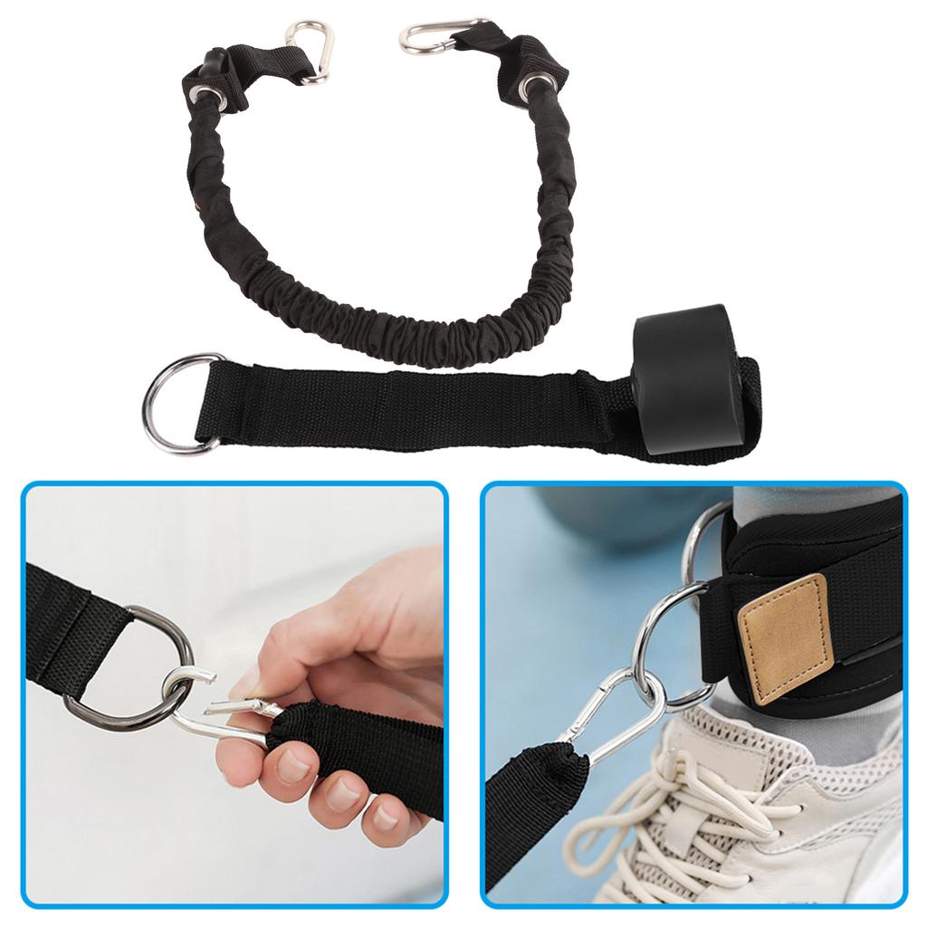 Leggings Türzugseil Fitness Widerstandsbänder Beinring Schnalle Knöchelbandage Set Schwarz