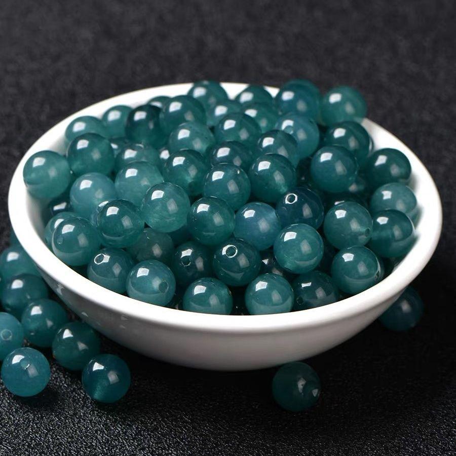 Ice Blue Jadeite Chalcedony Loose Beads for DIY Handmade Bracelets 4.5mm