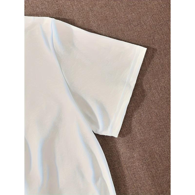 European Size 1pc Women'S Floral Print T-Shirt, Casual Crew Neck, Polyester Blend Knit Fabric, Regular Length, Summer Season Top