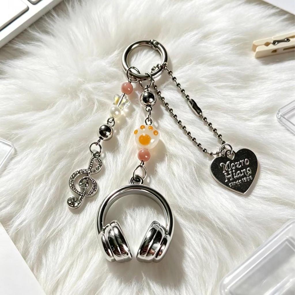 Music Headphone Keychain & Backpack Charm - Personalized Musical Note Phone Chain, Creative High-Value Accessory