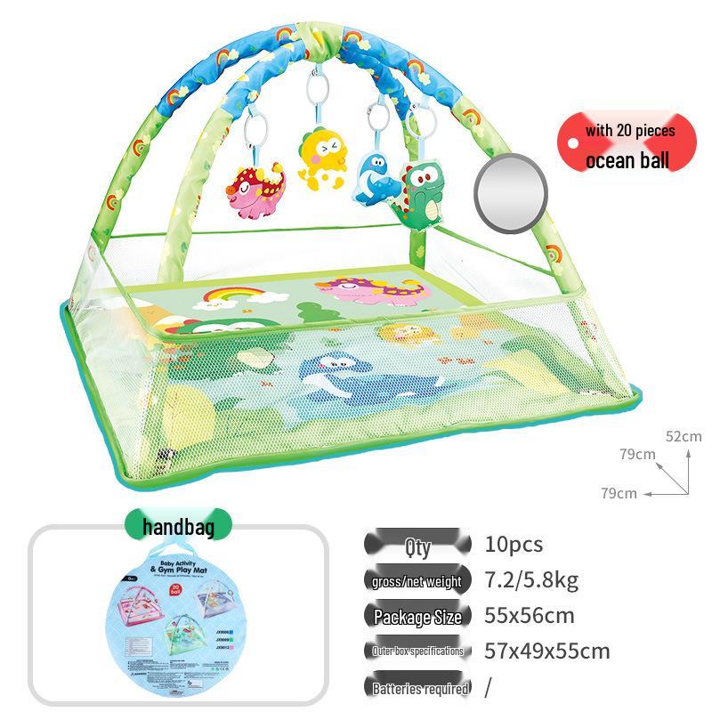 Infant Play Gym with Ocean Ball Crawling Mat for 0-1 Year Olds