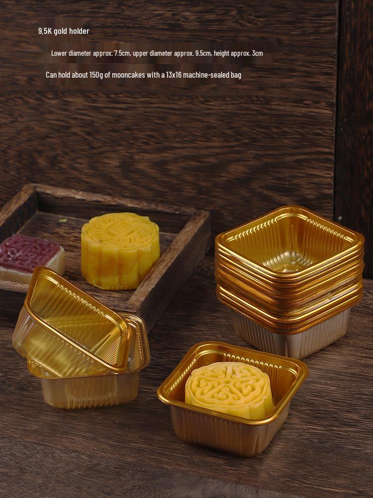 Thickened Gold Mooncake Tray: Mid-Autumn Festival Mooncake Base & Inner Packaging for Snow Skin & Egg Yolk Mooncakes