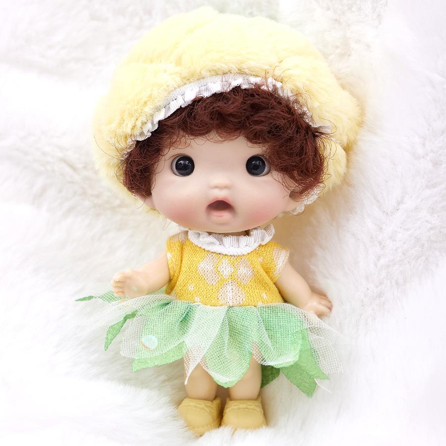 

Amazon New Simulation 4 Inch DIY Vinyl Doll 10cm BJD Doll Play Home Dress Doll жёлтый