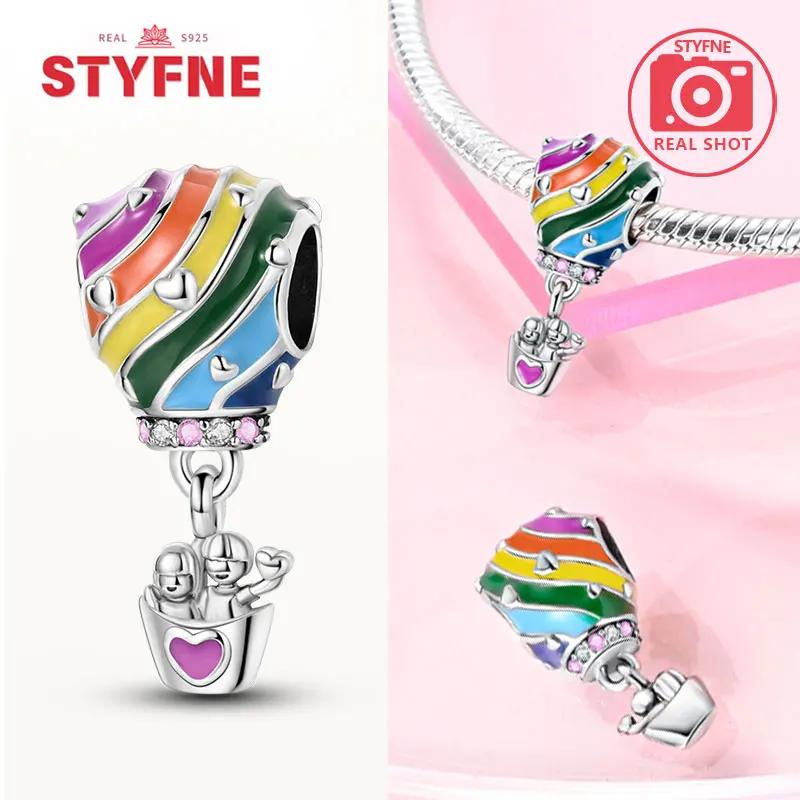 Charme Série Montgolfière en Cuivre Perles Colorées Convient aux Bracelets Originaux Pour Femmes Bijoux de Luxe DIY Cadeaux Assortiment Quotidien
