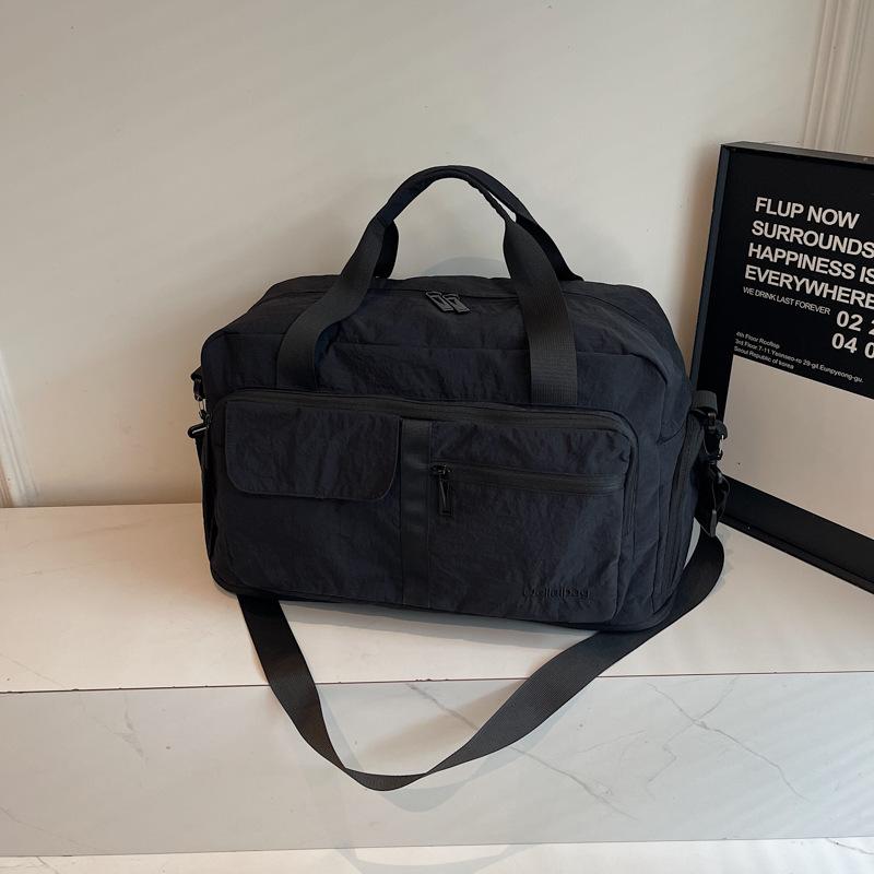 

Портативная дорожная сумка большой вместимости для коротких поездок Женская модная легкая багажная сумка Мужская дорожная сумка для хранения Спортивная фитнес-сумка чёрный