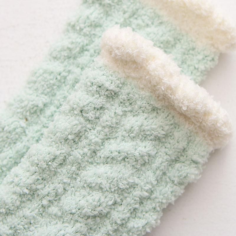5 Pairs Thickened Coral Fleece Sock for Women Medium Tube Comfort and Warmth Winter Floor Socks