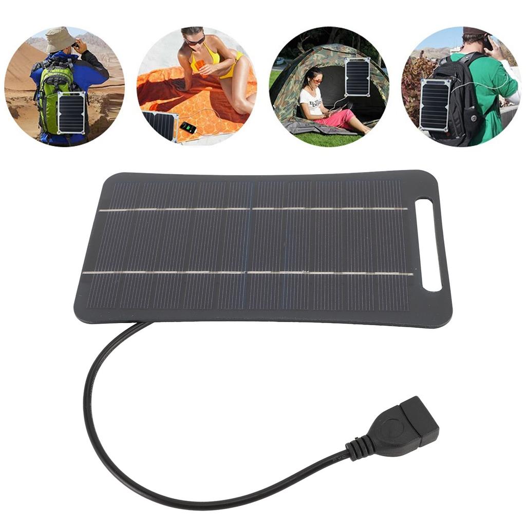 5V 5W USB Solar Panel Professional High Efficiency Monocrystalline Silicon Portable Handheld Solar Panel   for Camping Travel Outdoor