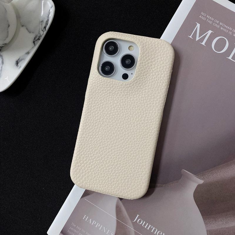 Half-wrapped Lychee Pattern, Suitable for Apple 15promax Phone Case, IPhone14 Anti-drop 13 Creative Women's Leather Case