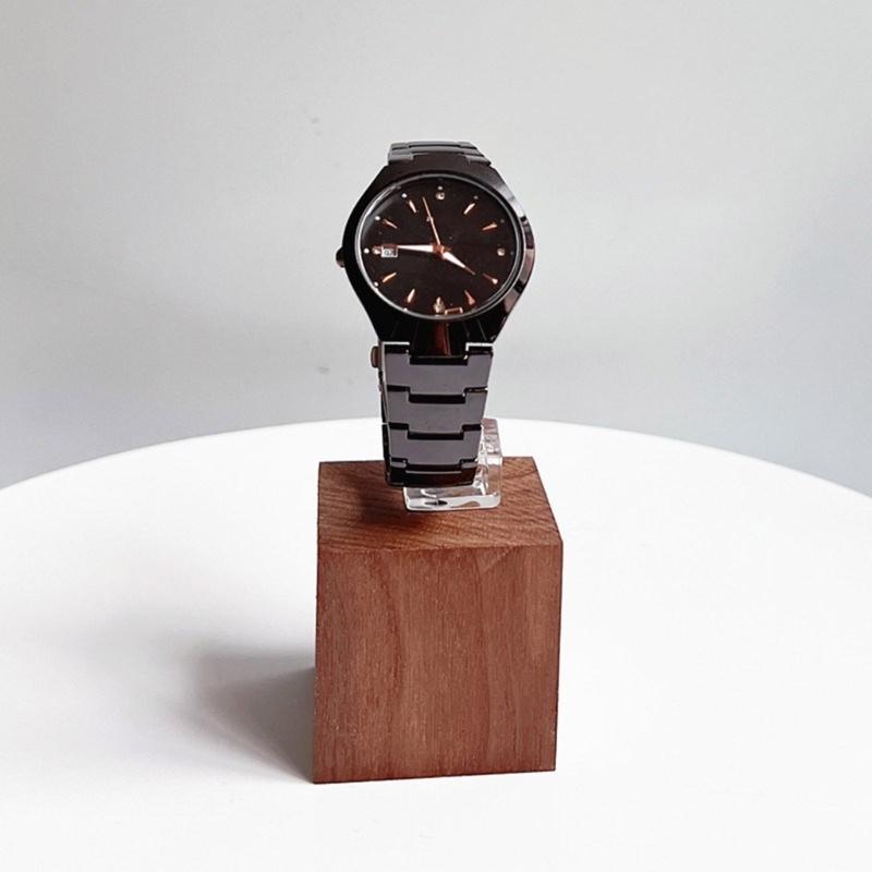 Supporto per Orologi in Legno di Noce Fatto a Mano Elegante Supporto Espositore per Orologi a Forma di C Portaoggetti per Orologi da Casa e Negozio