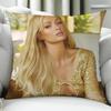 Singer Actor P-Paris Hilton Cushion Cover Birthday Anniversary Gifts Double Sided Printed Zipper Cushion Cover Soft Skin Bedding