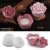 Rosenkerzenglas Beton Silikonform Resin Blumen Aufbewahrungsbox Formen 3D Kerzenornament KerzenhalterForm Gipsbox Formen