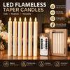 LED Electronic Candle Wavy Long Stem Remote Control Timer Smokeless Decor