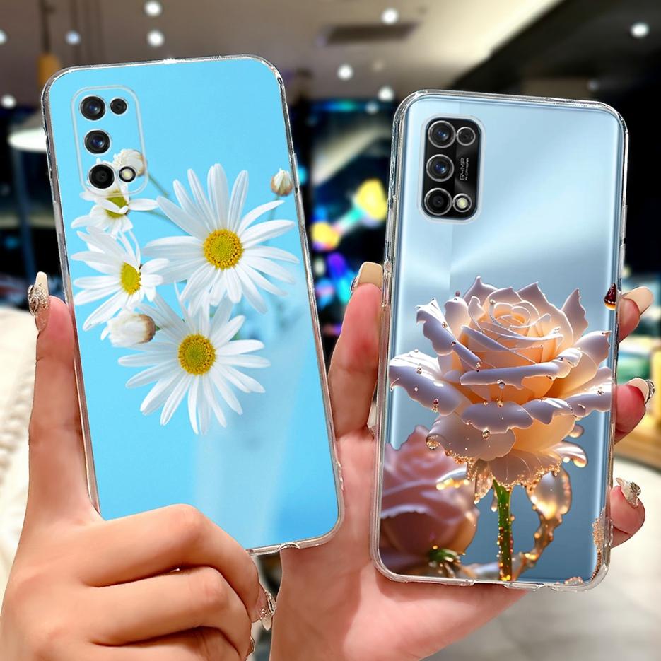 For Realme 7 Pro Case RMX2170 Cute Love Heart Painted Cover Soft Slim Phone Case For Realme 7 5G RMX2111 Realme7 Pro Fundas Bags