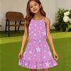 Children's Summer Casual Fashion Round Neck Solid Color Sleeveless Dress