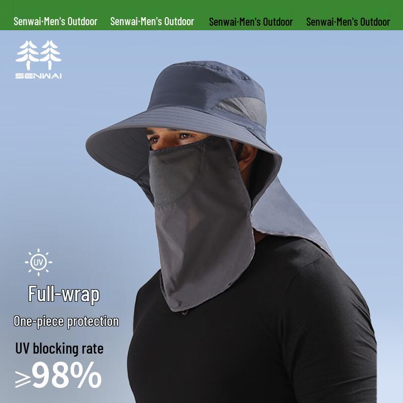 Men s Outdoor Full Face UV Sun Protection Hat