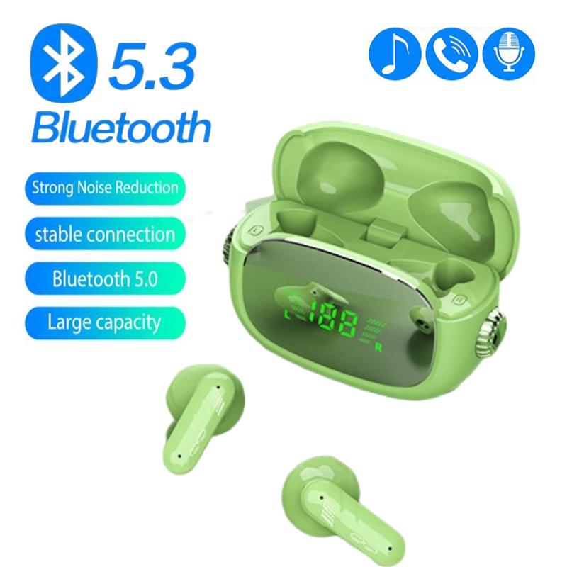 

H68 TWS Bluetooth 5.3 True Беспроводная гарнитура HiFi Стерео наушники-вкладыши Игровые наушники с низкой задержкой и цифровым ЖК-дисплеем Ремешок с шумоподавлением