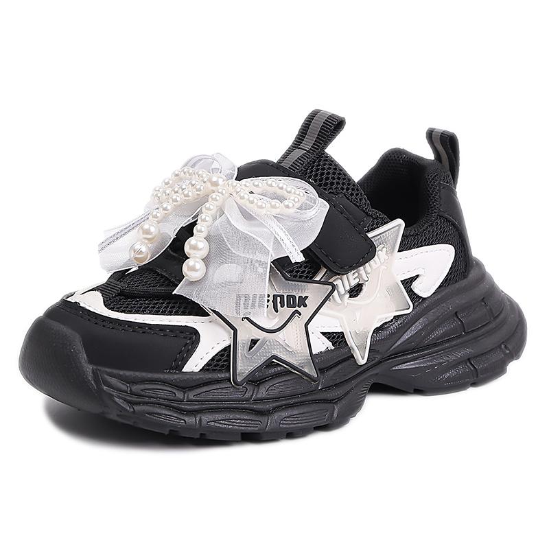PU Leather Sport Shoes For Girls Trend Fashion Children's Running Shoes Korean Style Teenager Girl's Sneakers Fashion Footwear