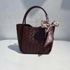 New Style Real Leather Women's Handbag Handmade Knitted Tote Vegetable Tanned Leather Single Handle Crossbody Bag Mother's Gift