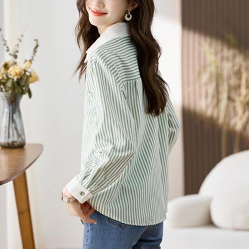 Navava Office Stripe Long Sleeve Shirt Nb2019