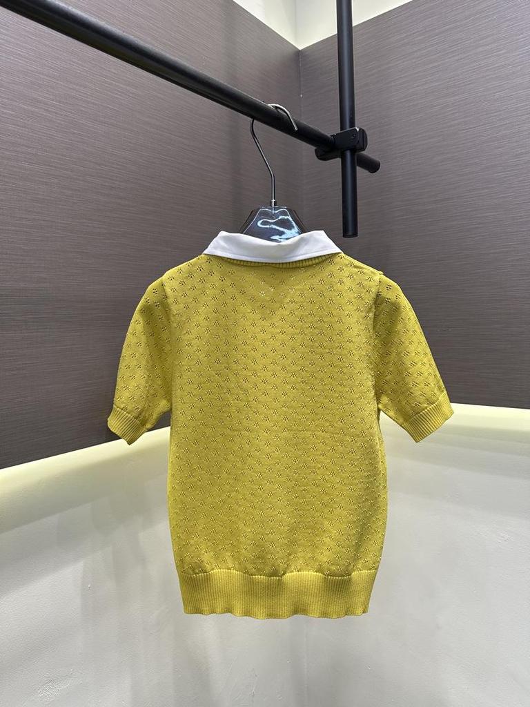 Miu Style Lapel Knit Hollow Short Sleeve Versatile Top - Summer 2026 New Arrival