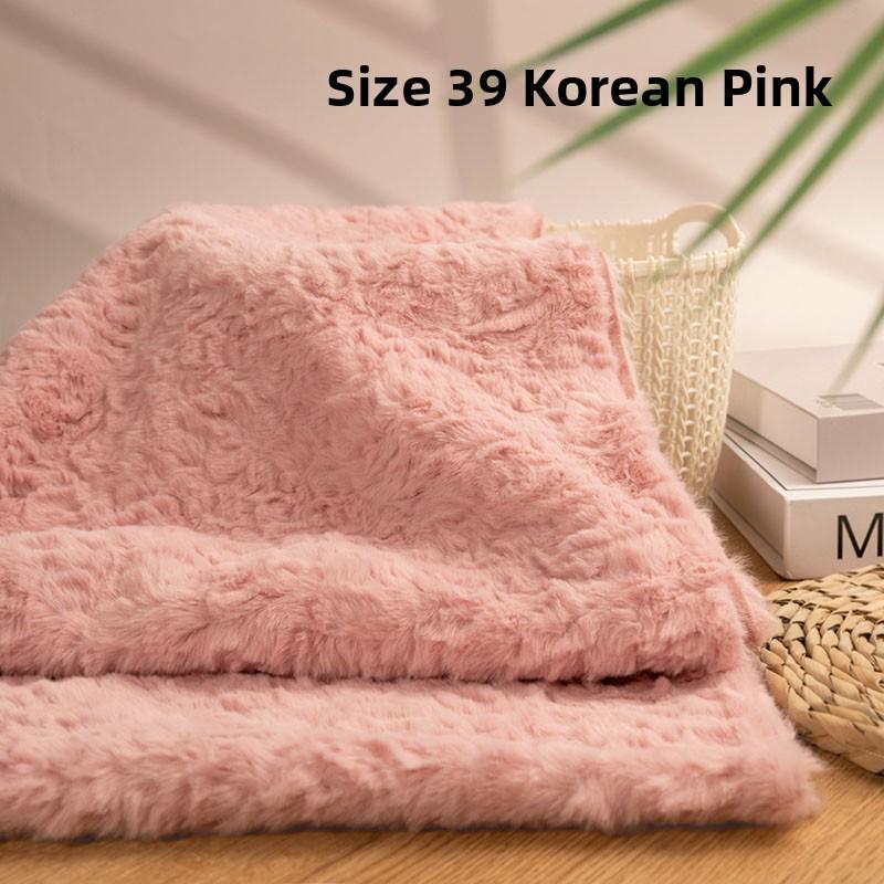 Thickened Rabbit Fur Brushed Cotton Doll DIY Fabric Rose Patterned Fur Collar Clothing Material Home Decor Sponge Pad Fabric