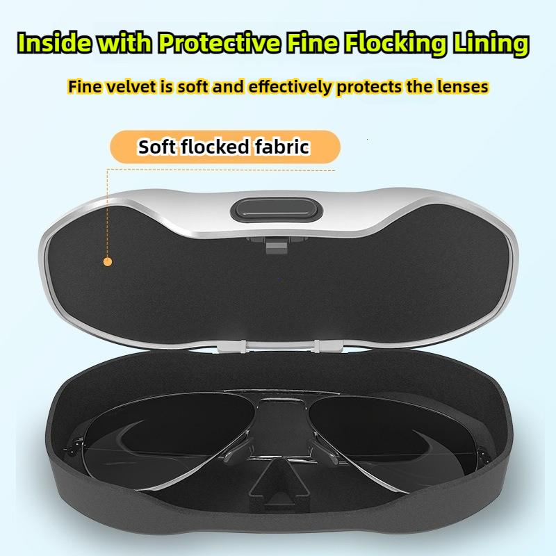 Car Glasses Box Portable Eyeglass Case Sunglasses Holder Driver Co-Pilot Storage Box Eyewear Frame Sunshade Board Car Accessory
