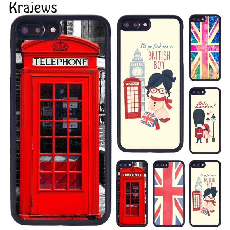 Krajews Telephone Box London Union Jack Phone Cases For iPhone 17 Air 16 15 14 Plus 11 12 13 Pro Max Cover Coque