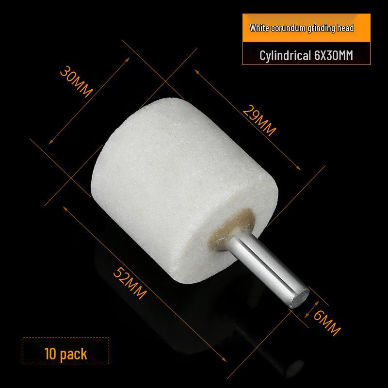 Cylindrical and Conical White Corundum Grinding and Polishing Head for Electric and Wind Power Grinders - Free Shipping