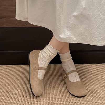 Chaussures plates rétro françaises légères et respirantes pour femmes 2025 nouvelles chaussures simples Mary Jane polyvalentes à une pédale