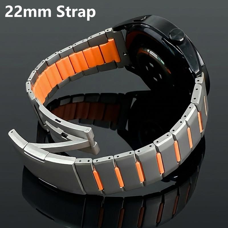 22mm Strap for Huawei Watch GT6 6Po GT5 4Pro 46mm Metal Stainless Steel Silicone Bracelet for Xiaomi Watch 5 S4 Sport for Garmin