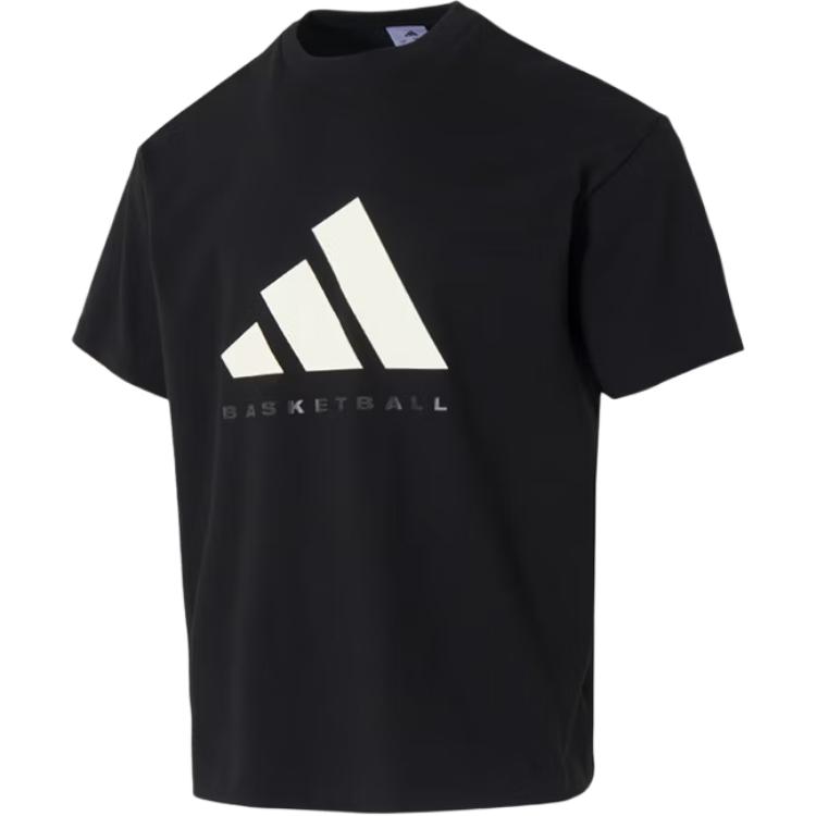 Adidas T Shirts Unisex Black Crew Neck Moderate Straight Fit KB7560 L