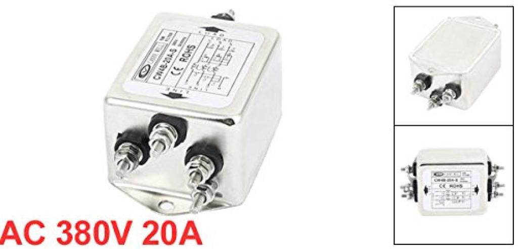 Uxcell EMI Filter C Solder Screw Measuring Instrument W4B-20A-S Model, Terminals, Mount,