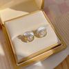 Elegant Woman Pearl Stud Earrings For Women Baroque Geometric Korean Ear Studs