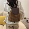 Summer Women Drawstring Straw Backpack Daypack Weaving Shoulder Bag Small Knapsack Mochila