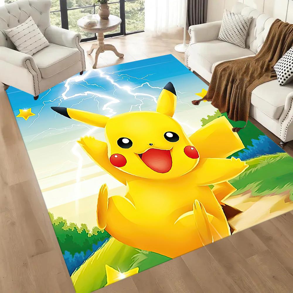 Pikachu Minimalist Artwork Square rugs are a great choice for living rooms, bedrooms, home décor, and as gifts.
